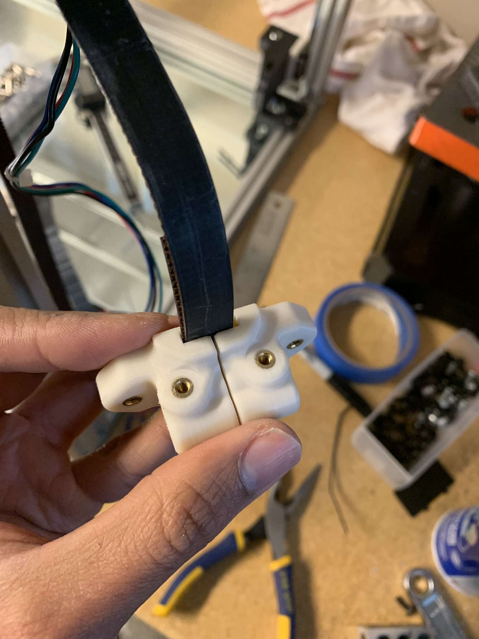 Z belt tensioner top half assembled